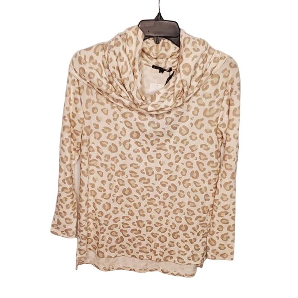 Gibsonlook Nordstrom Leopard Convertible Cowl Neck Top XS NWT